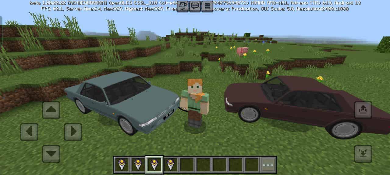 Size for the Proton Wira C90 Car Mod for Minecraft PE