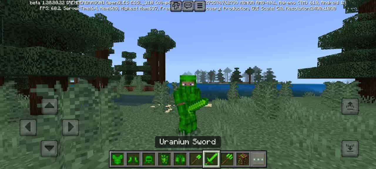 Sword for Mod Uranium Armor for Minecraft PE