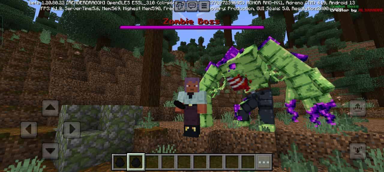 Size for Mod Zombie Boss for Minecraft PE