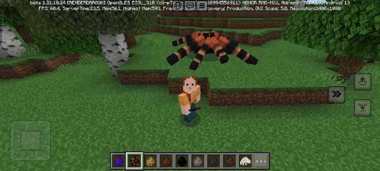 Size for Arachnophobia Mod for Minecraft PE