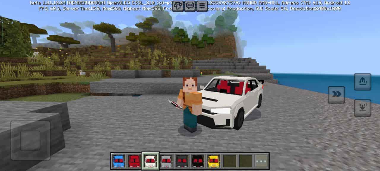 Size for Honda Civic Type R Mod for Minecraft PE