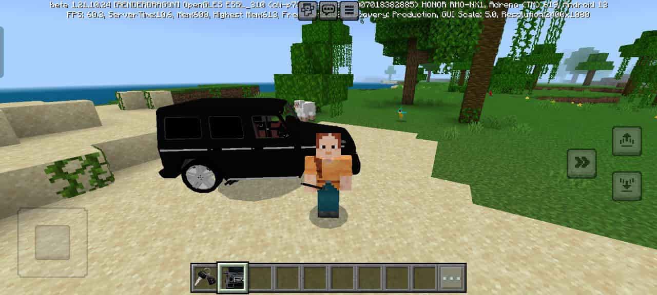 Size for Mercedes Benz G-Class Mod for Minecraft PE