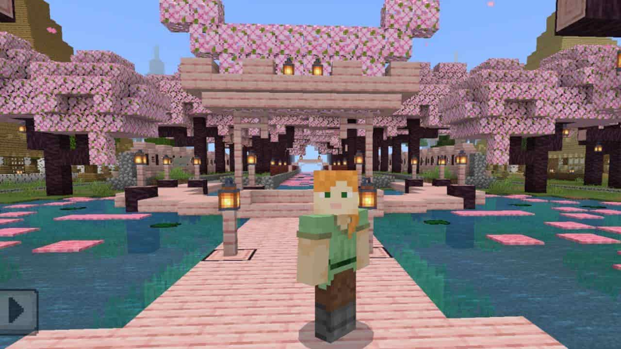 Download Map Sakura Sanctum Hunt Map for Minecraft PE