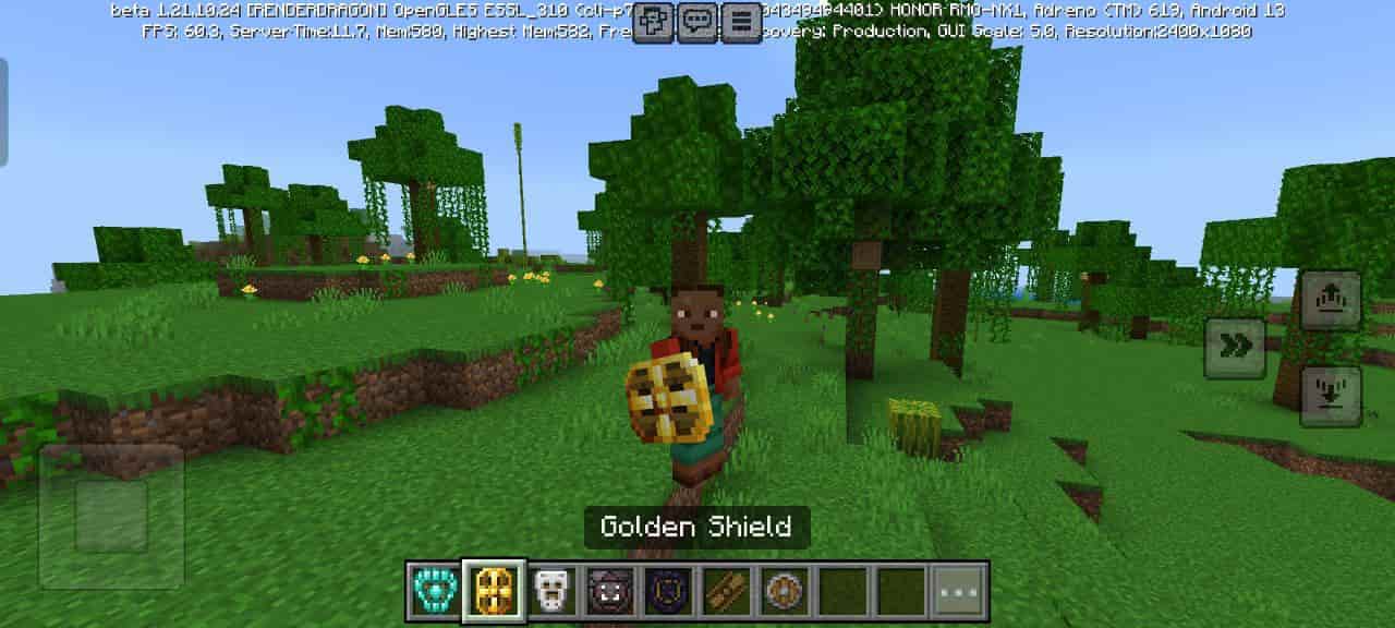 Gold for Spartan Shield Mod for Minecraft PE