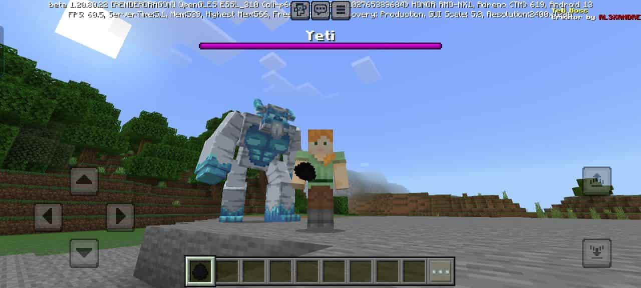 View for Mod Yeti Boss for Minecraft PE