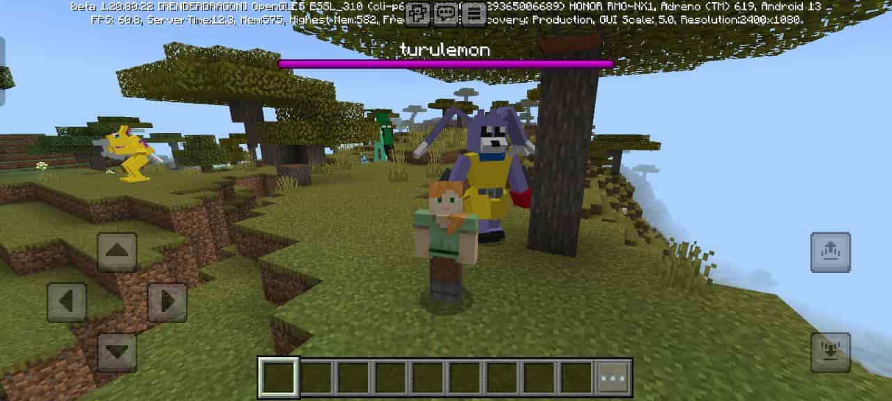 Size for Mod Digimon Voltage for Minecraft PE