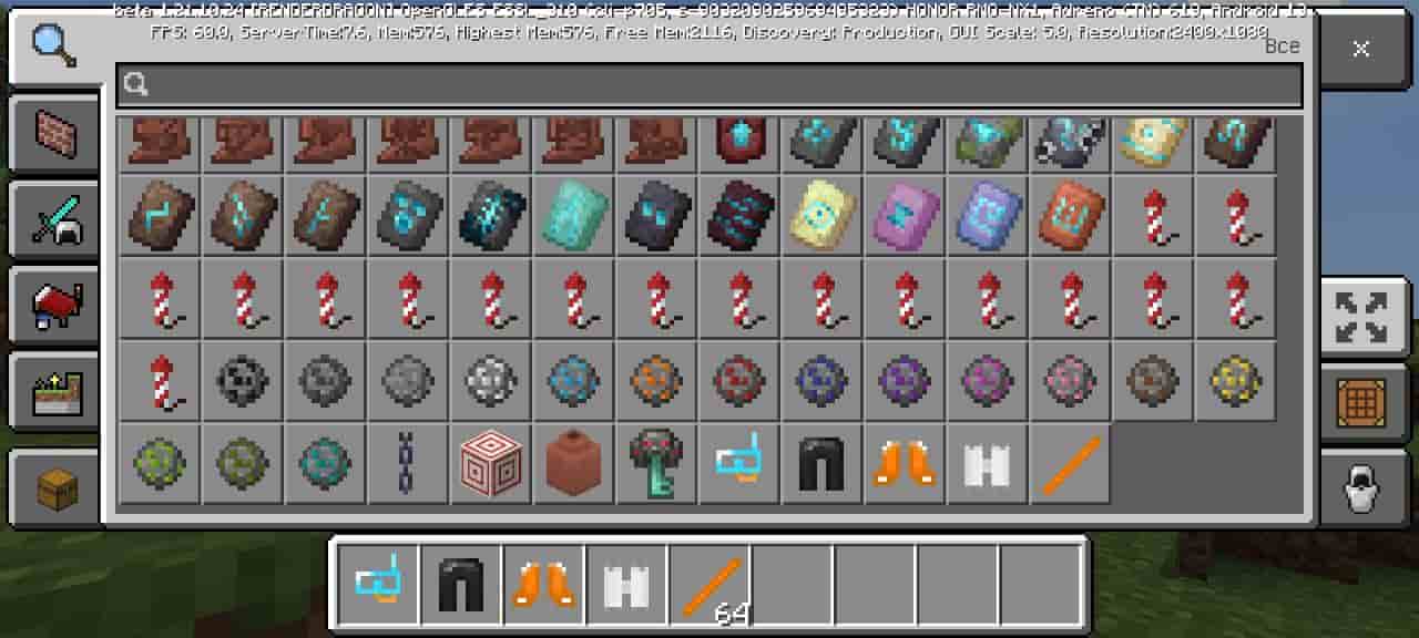 Items for Diving Tools Mod for Minecraft PE