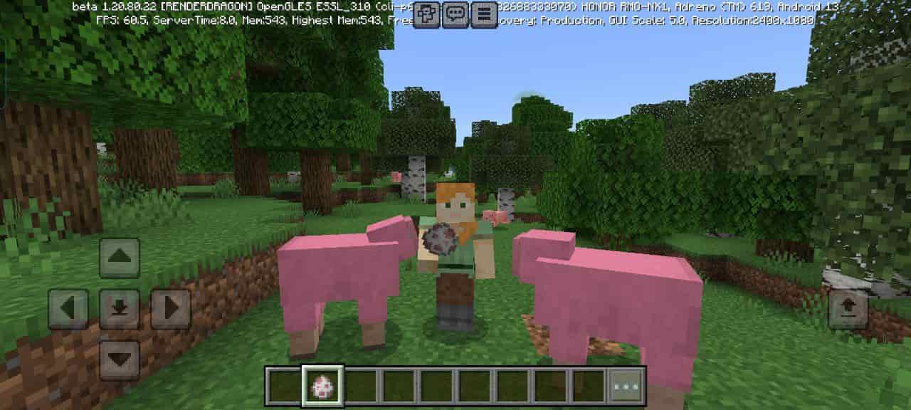 Size for Mod Cute Pink Sheep for Minecraft PE