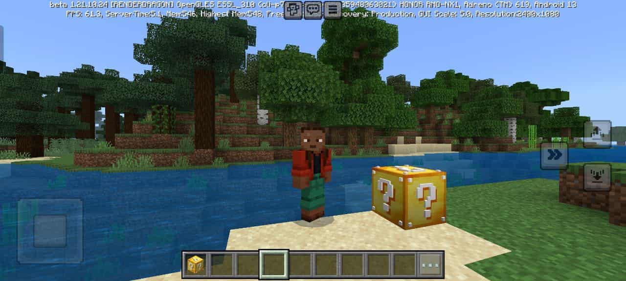 Size for Realistic Lucky Block Mod for Minecraft PE